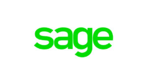 Sage brand logo in bright green, displaying the wordmark