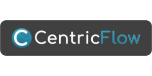 CentricFlow logo: blue circular C icon followed by the word CentricFlow on a dark rounded rectangle background.
