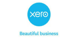 Xero logo: blue circular emblem with lowercase 'xero' and the tagline 'Beautiful business'.